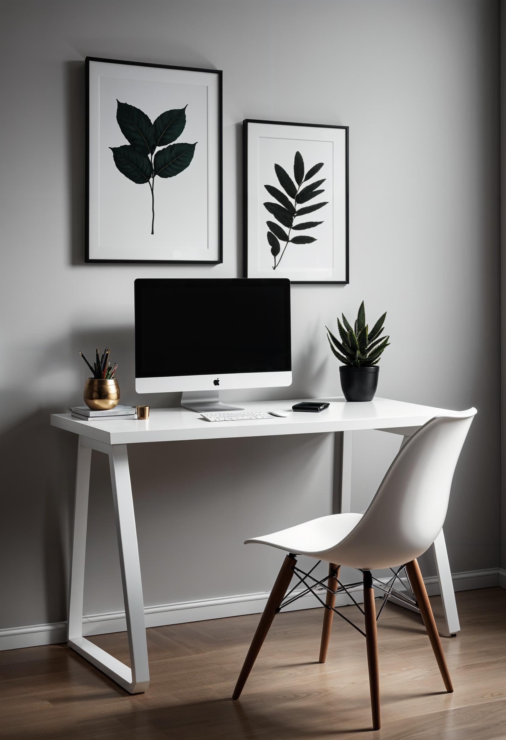 48 Super Cute Dream Room Inspirations for Ultimate Coziness! 10 7. Chic Minimalist Workspace Design-0
