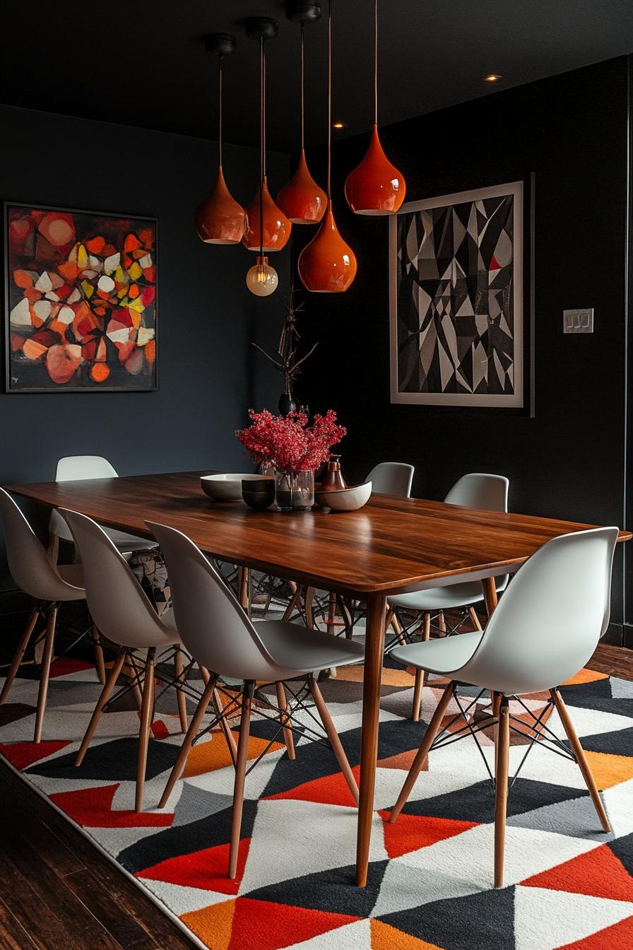 23 Breathtaking modern dining tables from the middle of the century, which you love 31 12. Chick carpets for eating ranges-1