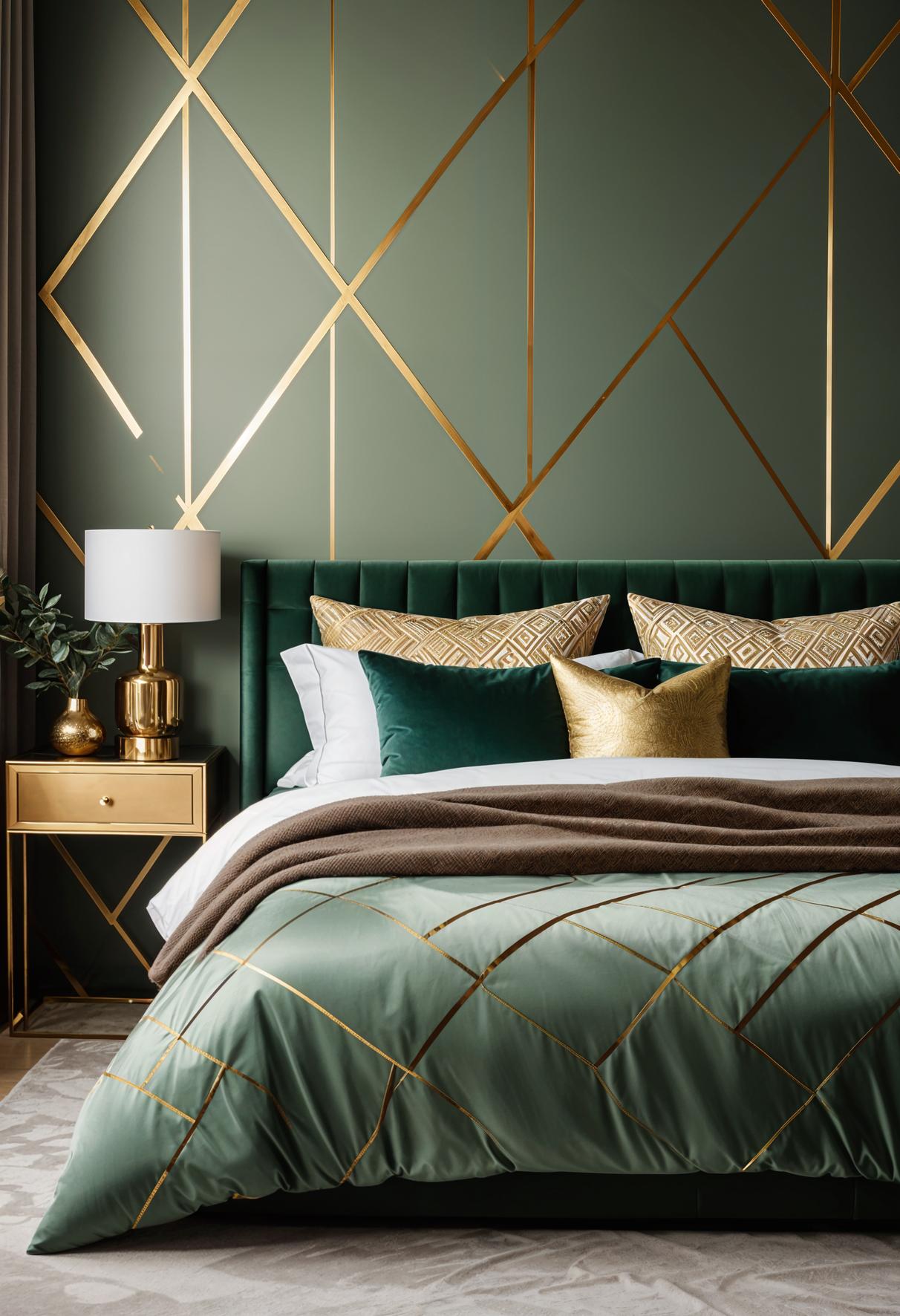 39 Dreamy Bedroom Decor Ideas (New) 17 13. Chic Sage Green Wallpaper Accent-0