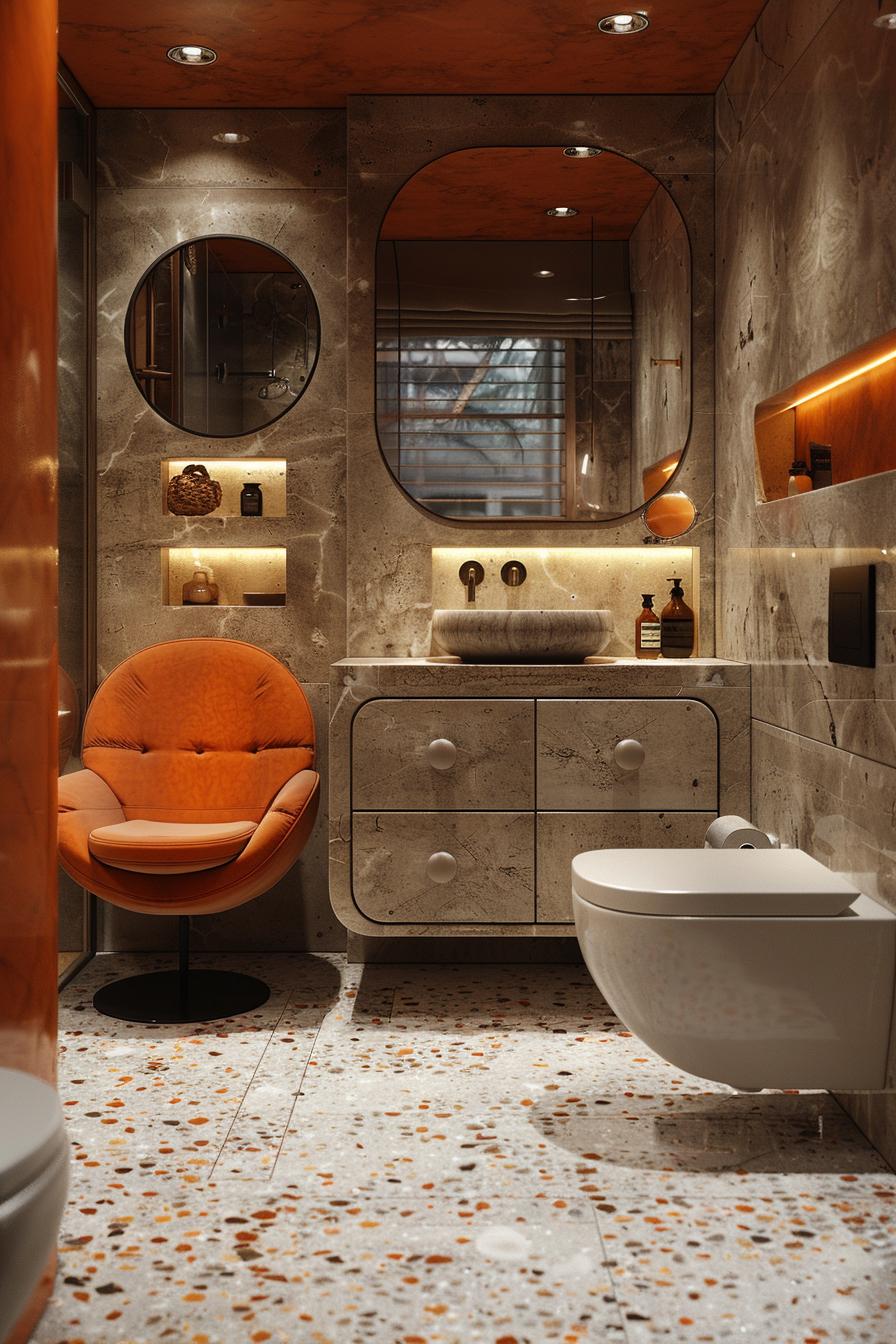 15 chic mid century modern bathroom ideas for timeless elegance 25 8. Chic sculptural elements in bathroom-1