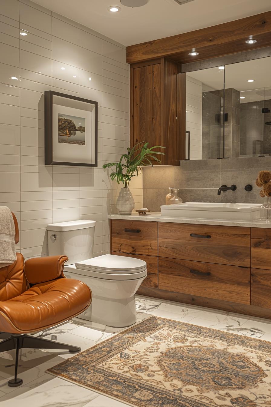 15 chic mid century modern bathroom ideas for timeless elegance 26 8. Chic sculptural elements in bathroom-2