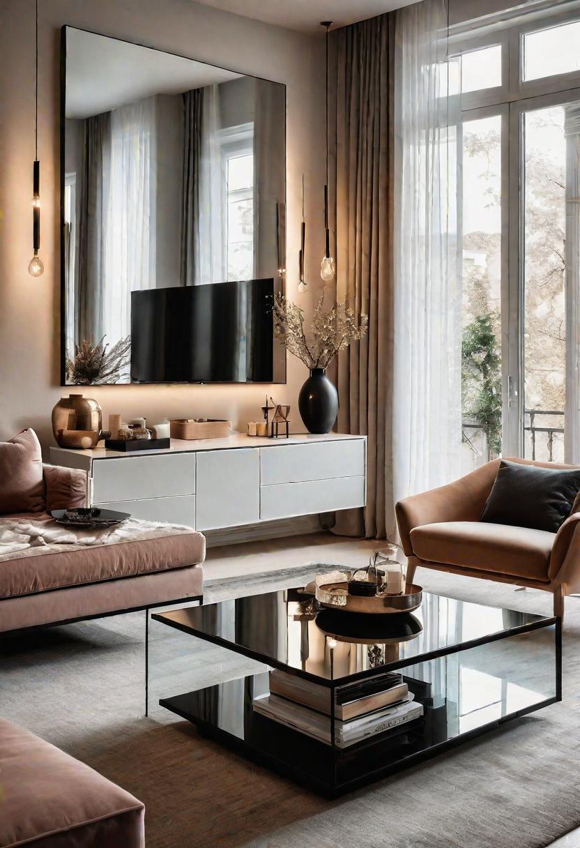 49 Modern Living Room Ideas: Create a Contemporary Haven 34 27. Chic Space-Saving Living Room Ideas-0