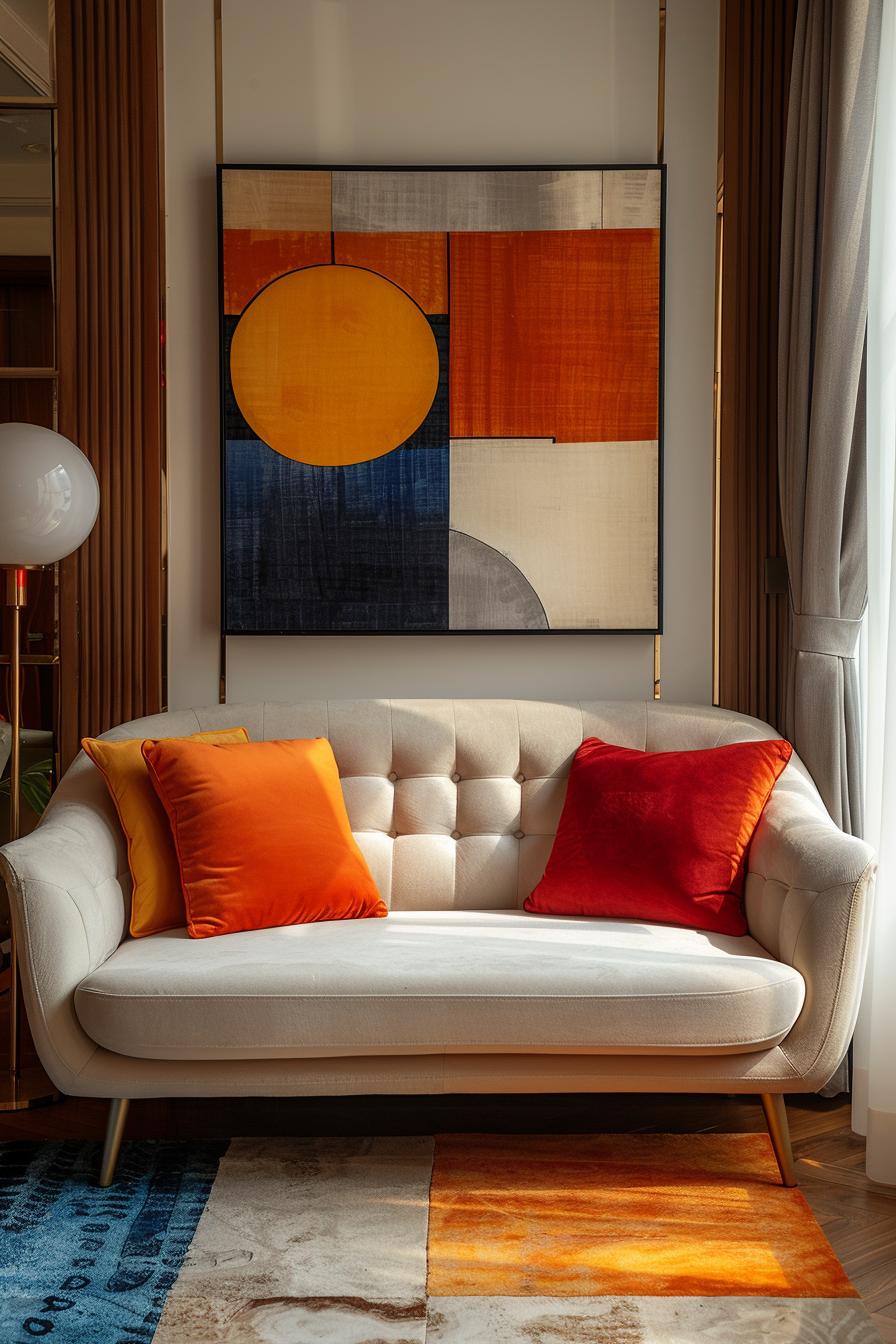 21 Cozy middle of the century modern living room ideas 43 14. Chic Statement Wall Art Display-1