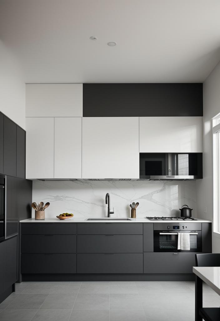 39 Cutting-Edge Modern Kitchen Design Ideas: Contemporary Style 3 1. Chic Two-Tone Cabinetry Combos-0