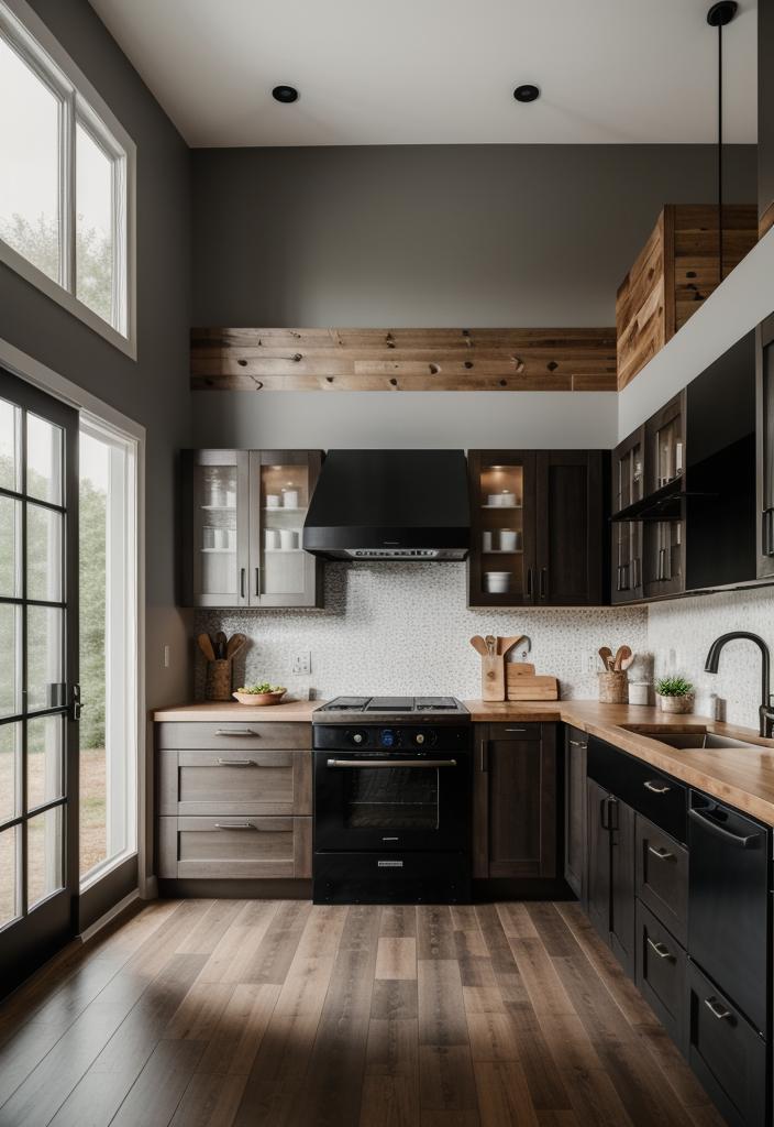 33 Modern Farmhouse Kitchen Ideas: Blending Rustic Charm with Contemporary Design 3 1. Chic Two-Tone Farmhouse Cabinets-0
