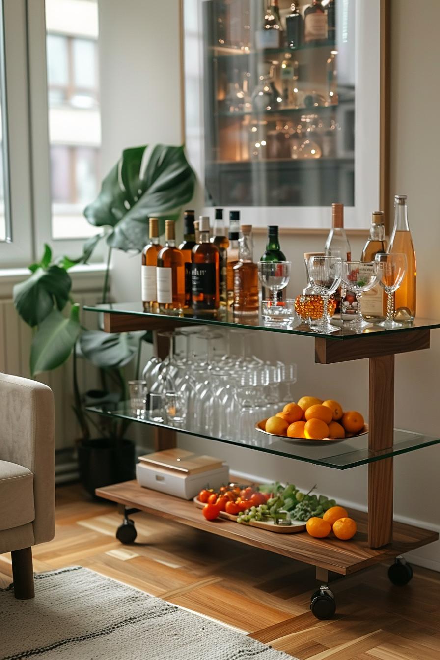 15 new modern dining room ideas from the middle of the century 30 10. Chrome & Glass Bar Cart-1