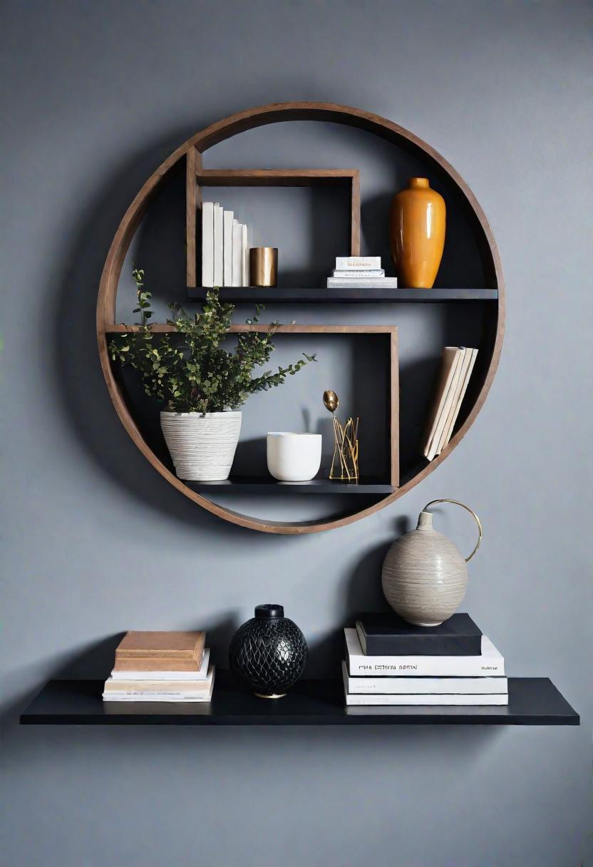 39 Chic Small Entrance Hall Ideas: Creative Solutions for Welcoming Spaces 28 25. Circular Floating Shelves Display Ideas-0