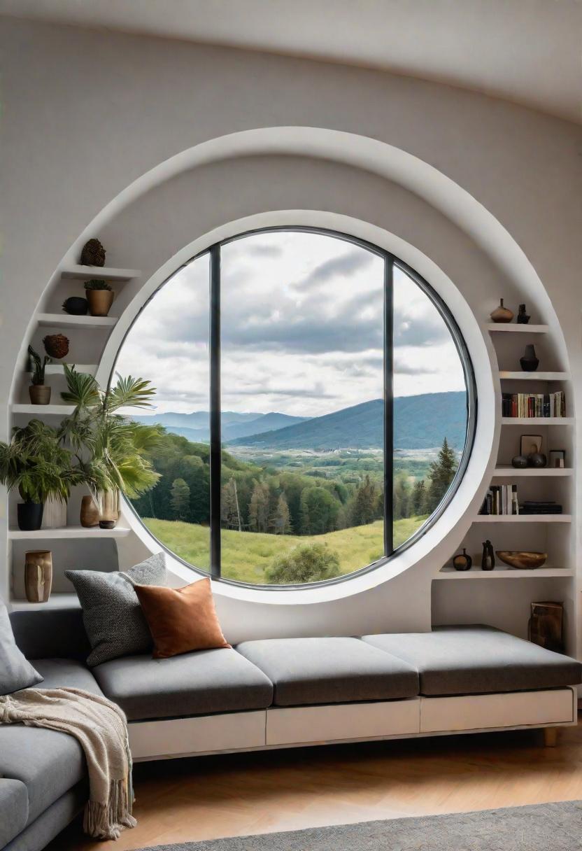 21 elegant built -in shelves for the living room 23 16. Round sign window shelves: stylish Akzent-2