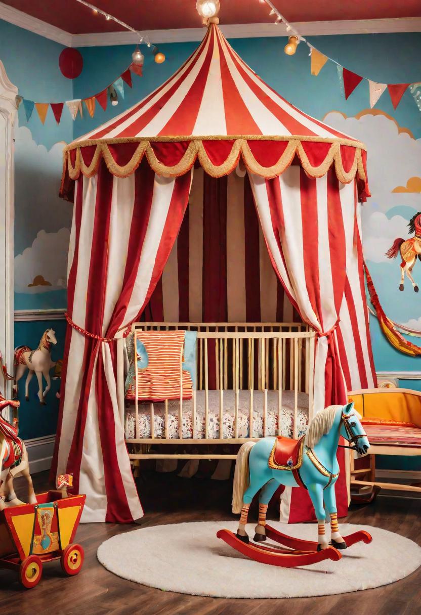 61 Dreamy Nursery Room Inspirations: From Cozy Corners to Whimsical Themes 40 23. Circus Showroom Nursery Inspiration-0