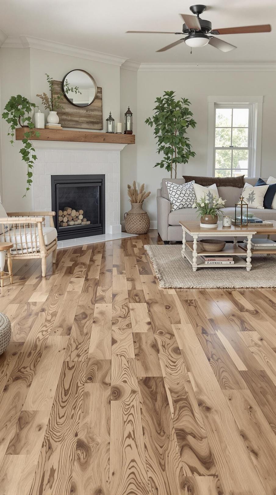 23 Best modern farmhouse living room ideas to inspire you 54 18. Classic farm hard wood floors in wide planks-0