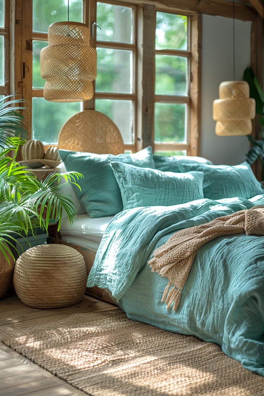 21 modern ideas for the coastal bedroom for a relaxing retreat 12 5. Coastal bedding in Aqua & Sand-0