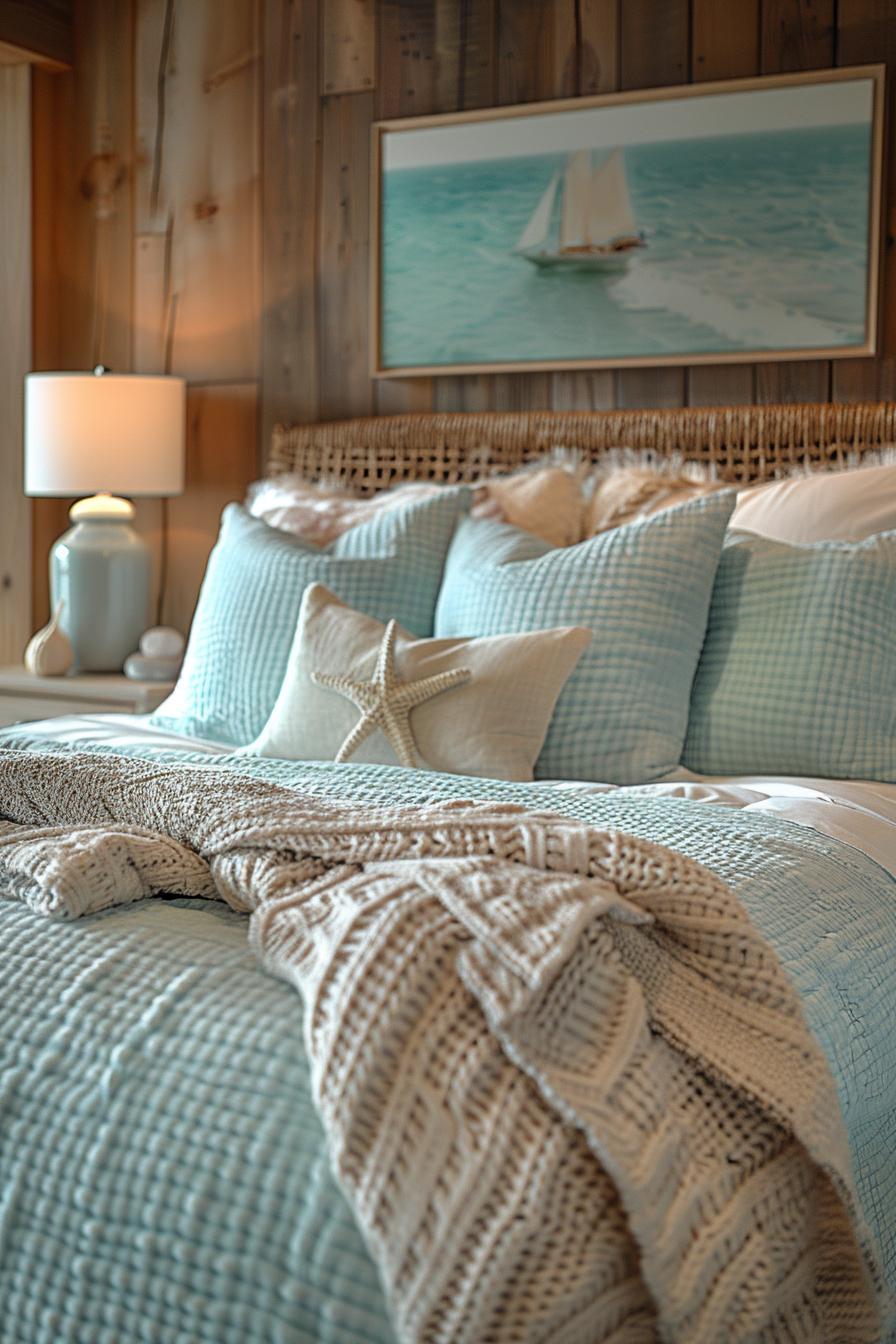 21 modern ideas for the coastal bedroom for a relaxing retreat 13 5. Coastal bedding in Aqua & Sand-1