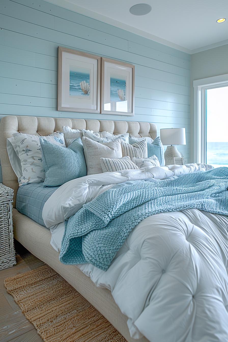21 modern ideas for the coastal bedroom for a relaxing retreat 14 5. Coastal bedding in Aqua & Sand-2