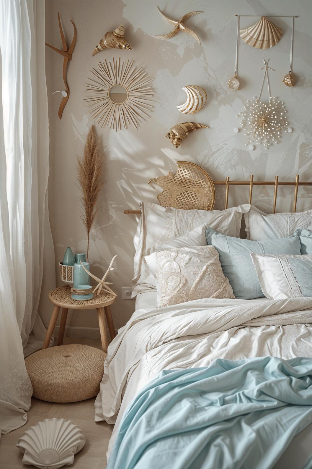 29 wunderschöne neutrale Boho -Schlafzimmer: verträumte und entspannende Räume 23 10. Coastal Boho Schlafzimmer Inspiration-1