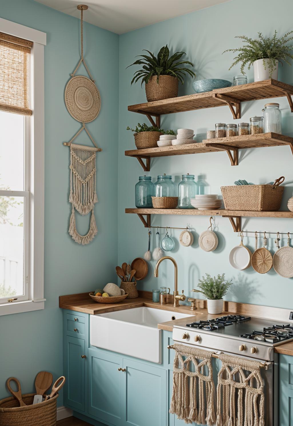 27 Stunning Boho Kitchen Designs That Will Inspire You 5 3. Coastal Boho Kitchen Design-0