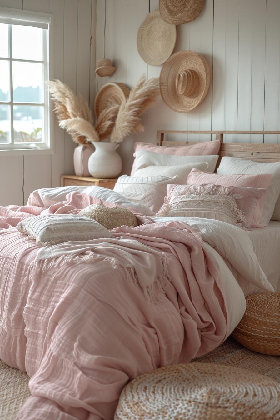 15 dreamy pink coastal bedroom ideas: beach & aesthetics 24 8. Coast charm: Rouge & Driftwood-1