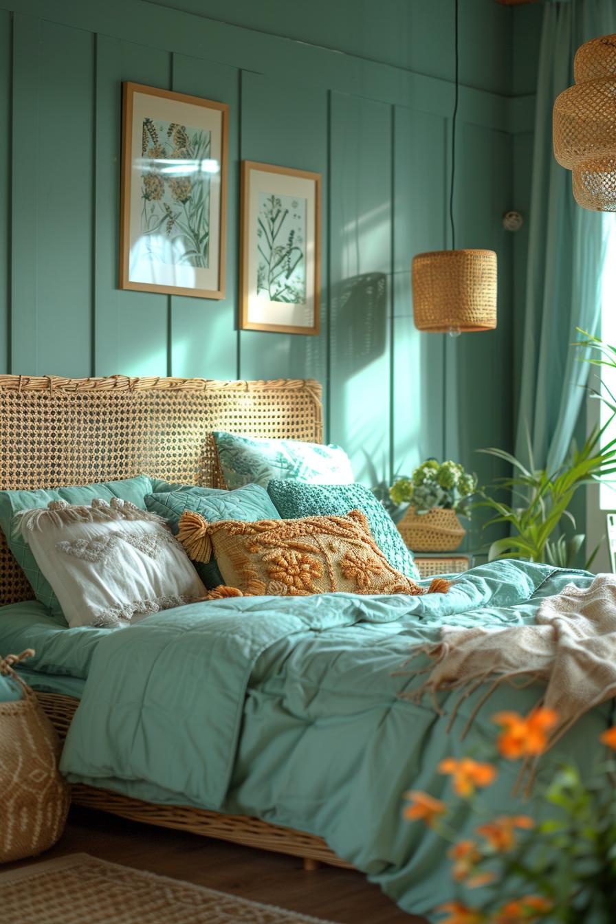 21 modern ideas for the coastal bedroom for a relaxing retreat 31 31 12. Coast magic: Wicker Headboard Oasis-1