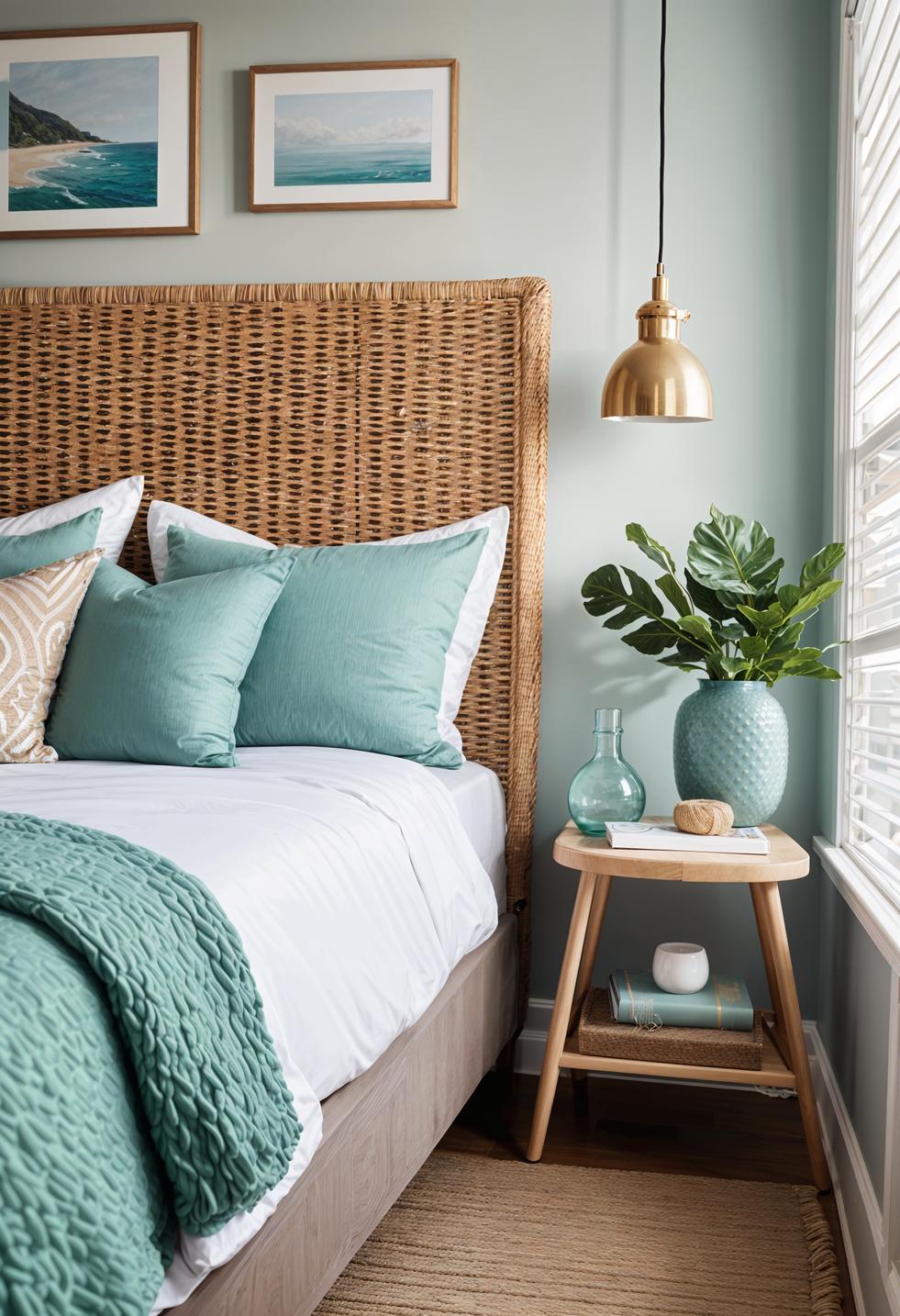 21 modern ideas for the coastal bedroom for a relaxed retreat 32 12. Coast magic: Wicker Headboard Oasis-2