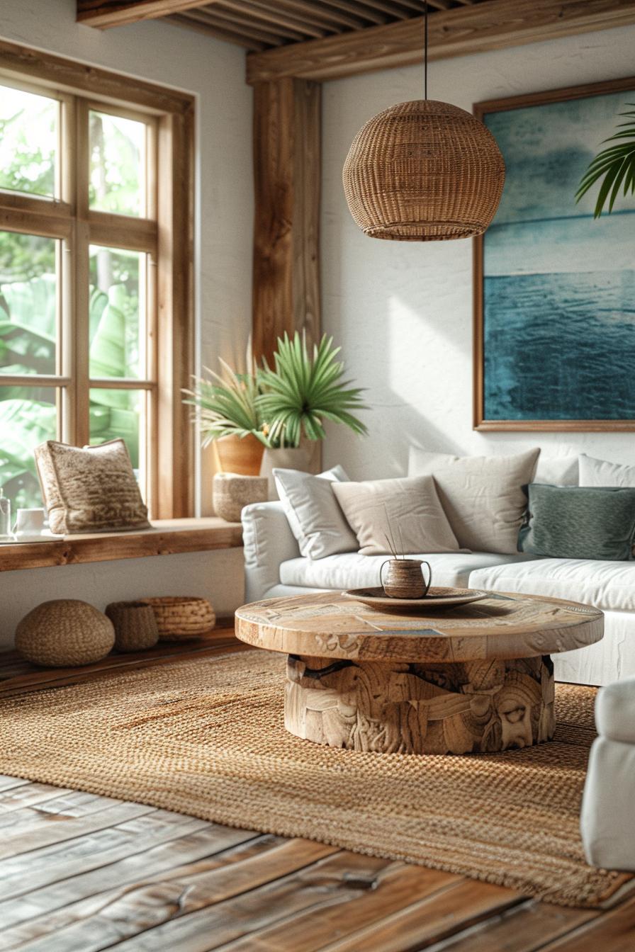 15 aesthetic modern coasts living room ideas 7 2. Coastal chic: natural materials integration-1