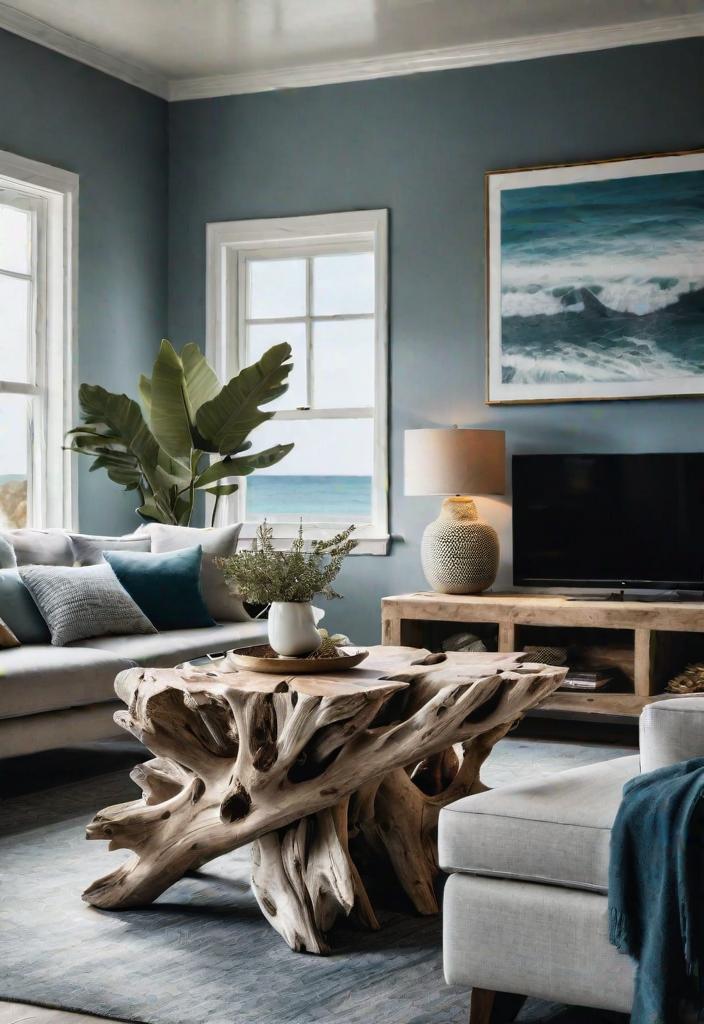 43 Inspiring Coastal Living Room Ideas 5 3. Coastal Coffee Table Decor-0