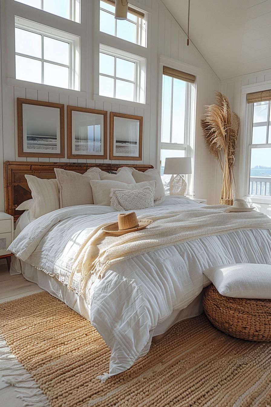 23 Trendy Boho Coastal Bedroom Ideas that you will love 5 1. Coastal collage with Driftwood Frames-2