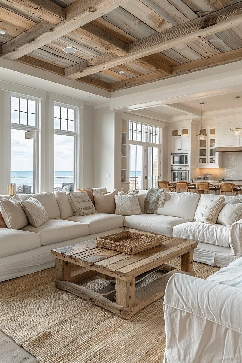 15 chic neutral coasts living room ideas that you will love 3 1. Coastal Driftwood coffee table Inspiration-0