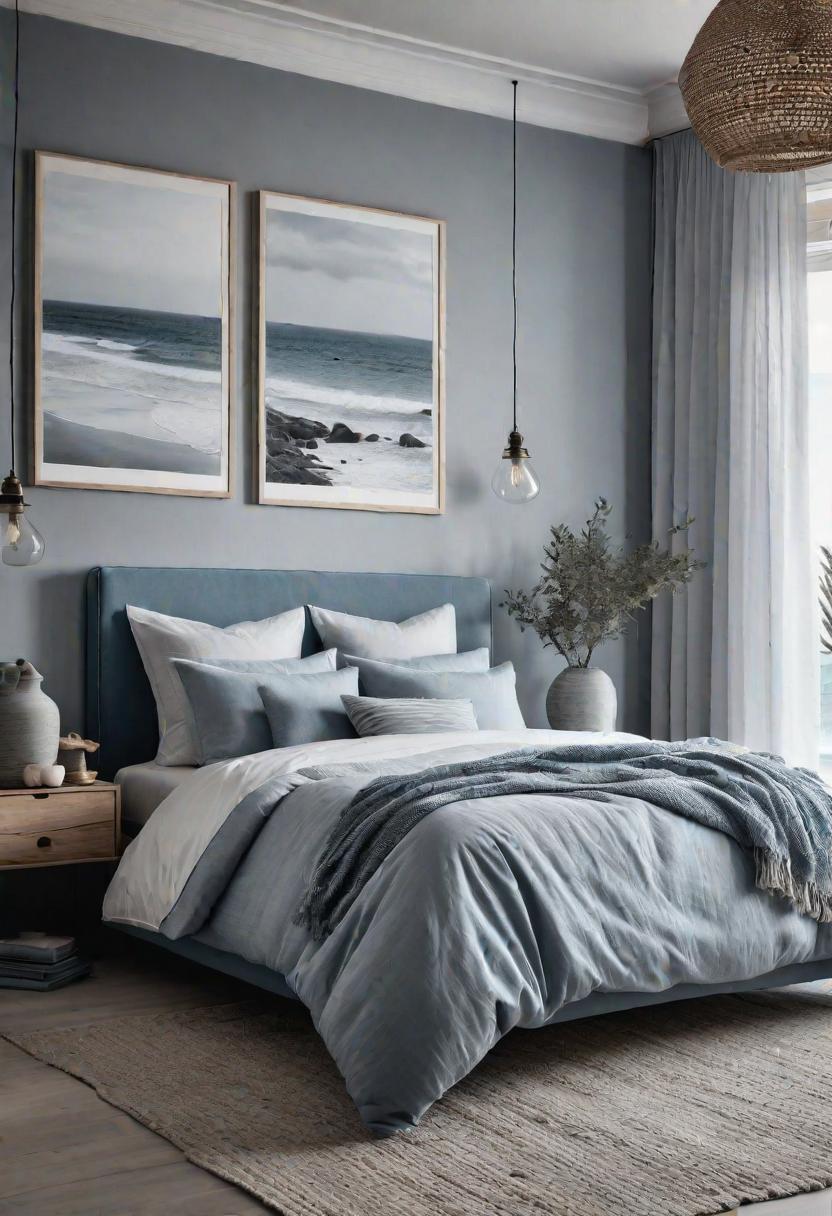 47 Stunning Grey Bedroom Ideas for An Elegant Bedroom Design 26 24. Coastal Grey Bedroom Inspiration-0