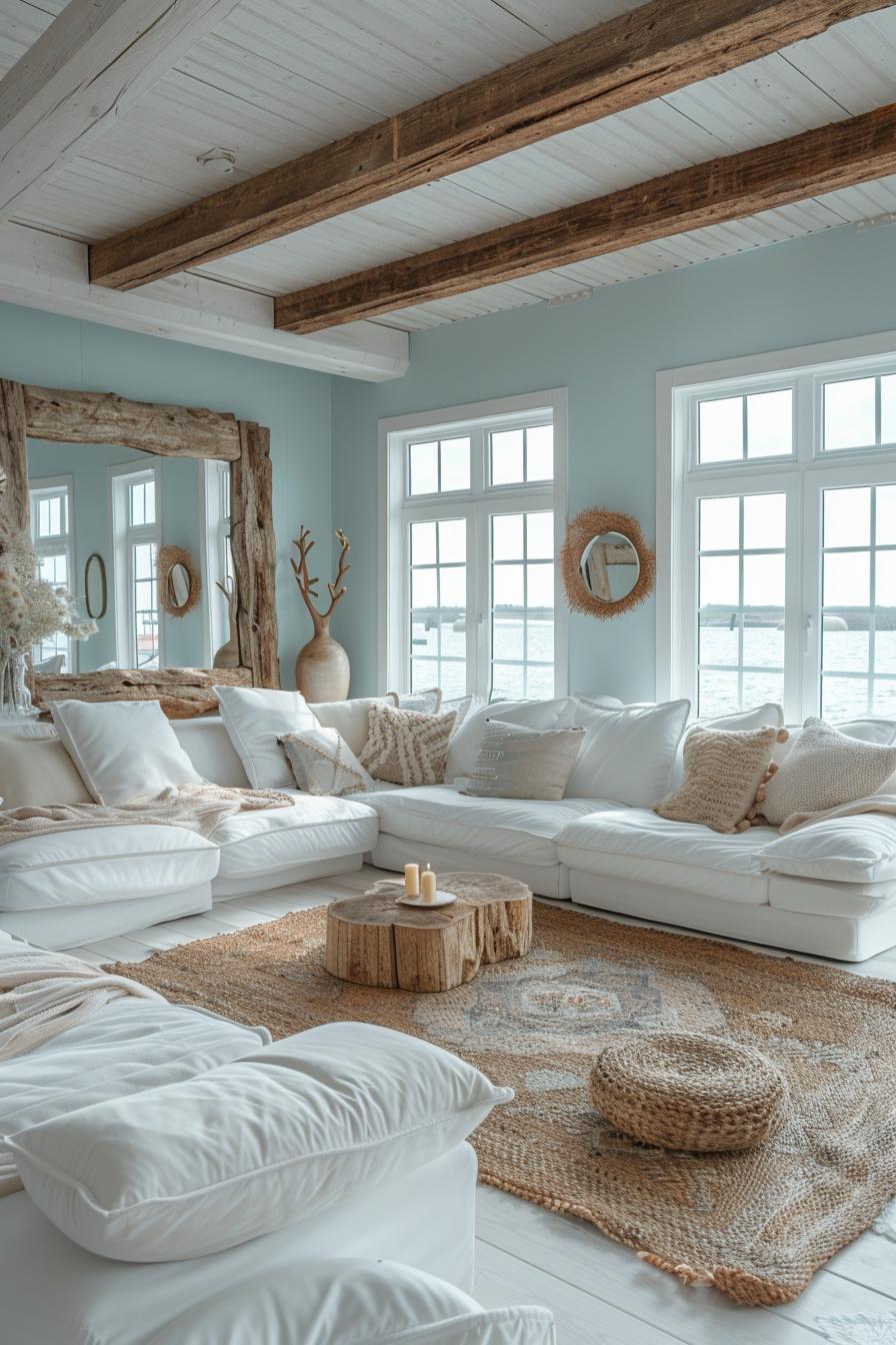 15 breathtaking boho coastal living room ideas for a beach house 35 35 12. Coastal Mirror Styling Inspiration-1