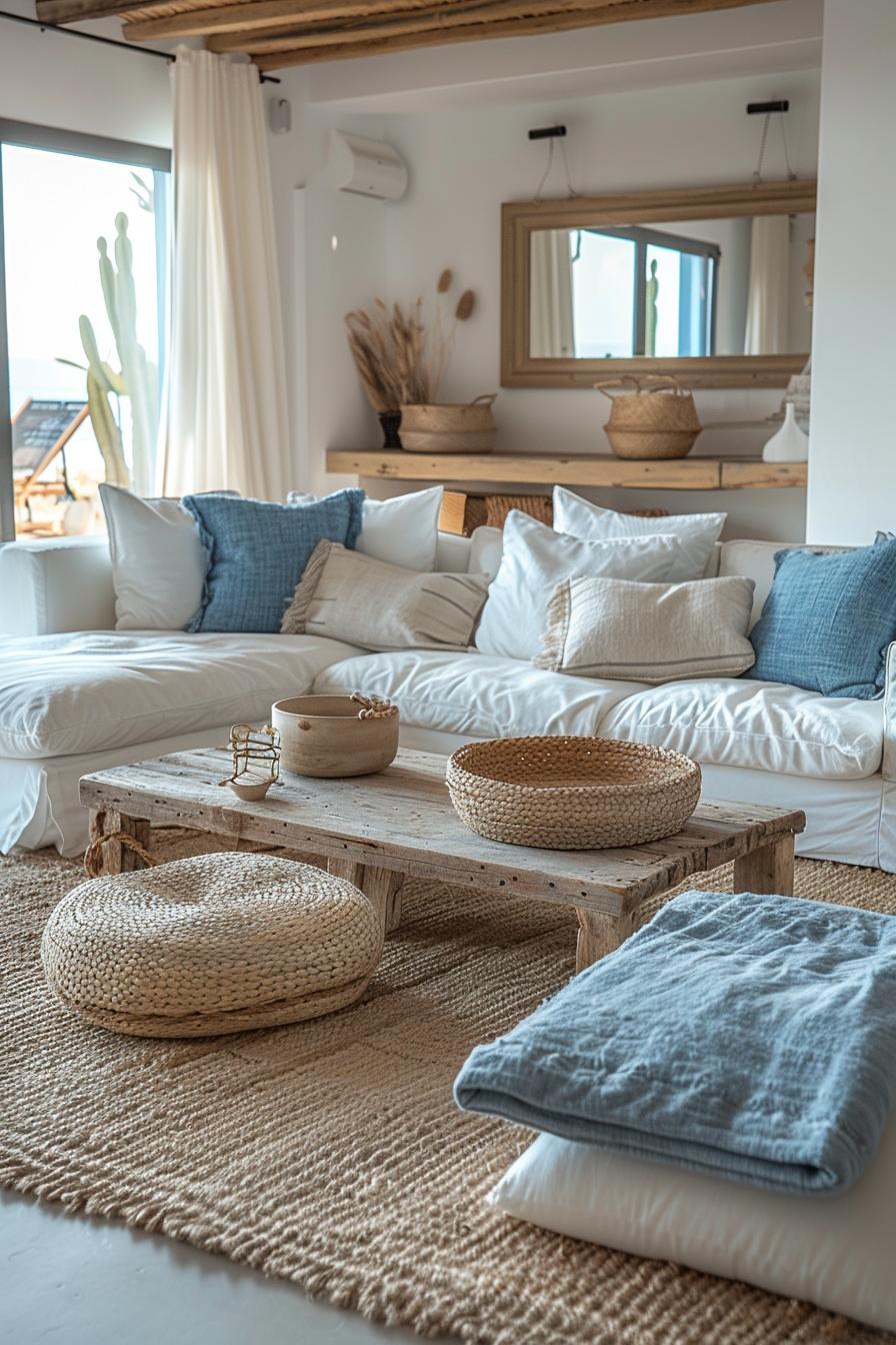15 breathtaking boho coastal living room ideas for a beach house 36 36 12. Coastal Mirror Styling Inspiration-2