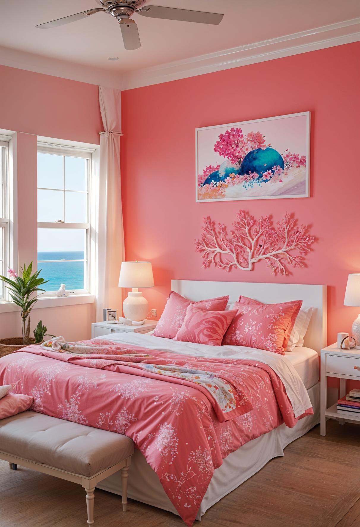 15 dreamy pink coastal bedroom ideas: beach & aesthetics 40 14. Coastal Pink Paradise: Coral Cove-1