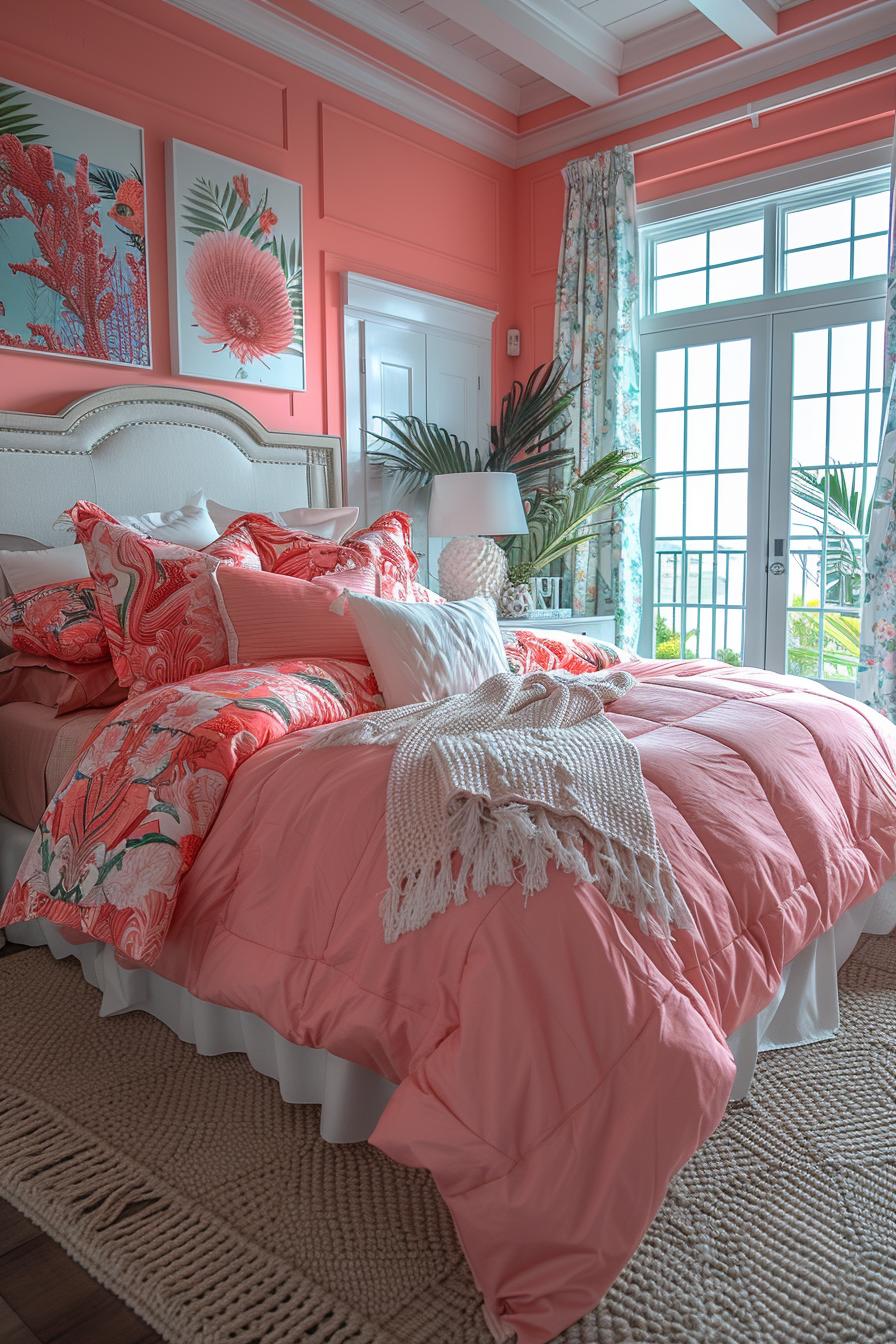 15 dreamy pink coastal bedroom ideas: beach & aesthetics 41 14. Coastal Pink Paradise: Coral Cove-2