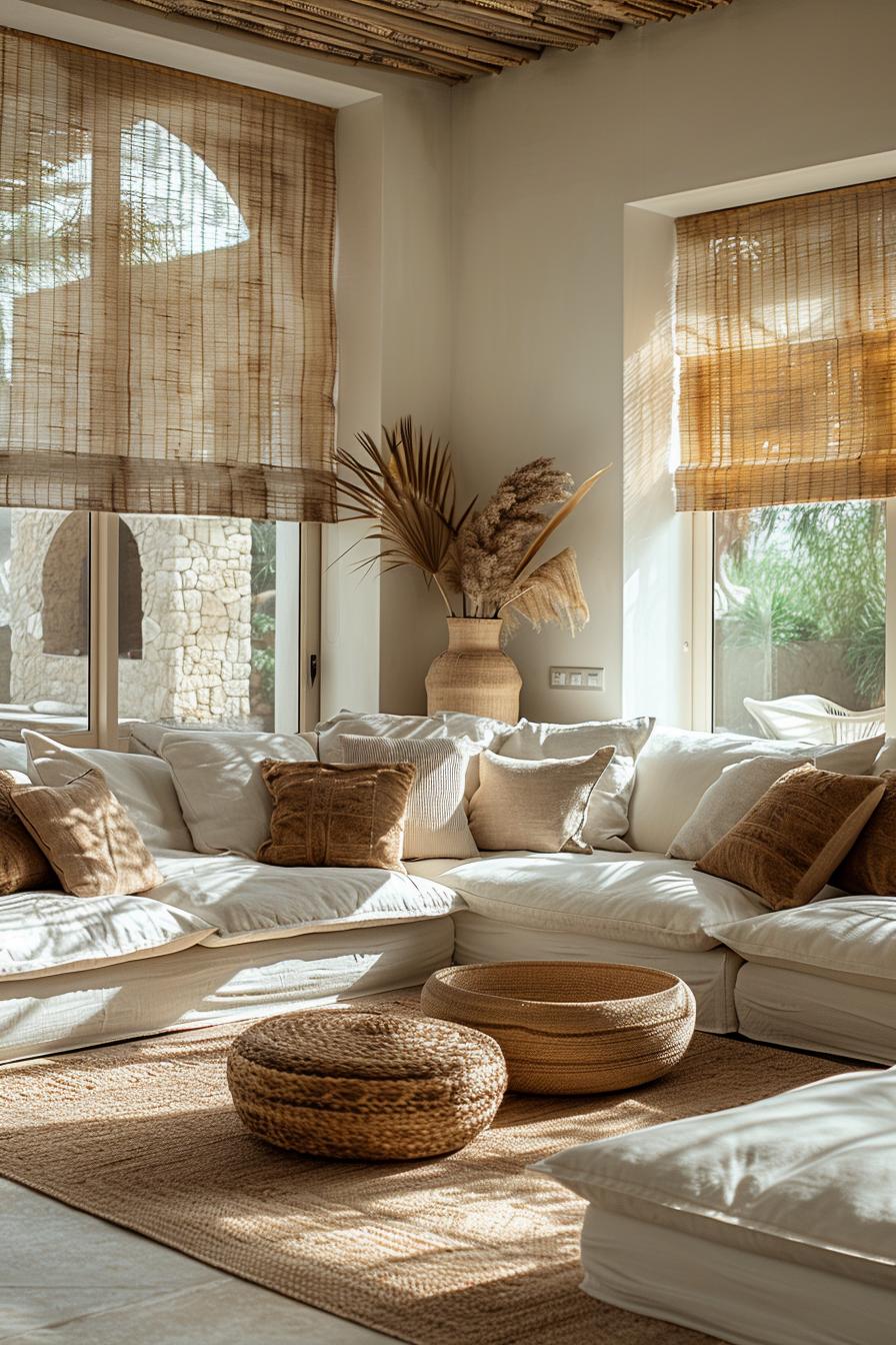15 chic neutral coasts living room ideas that you will love 15 6. Coastal Storage Solutions: Wicker Baskets-0