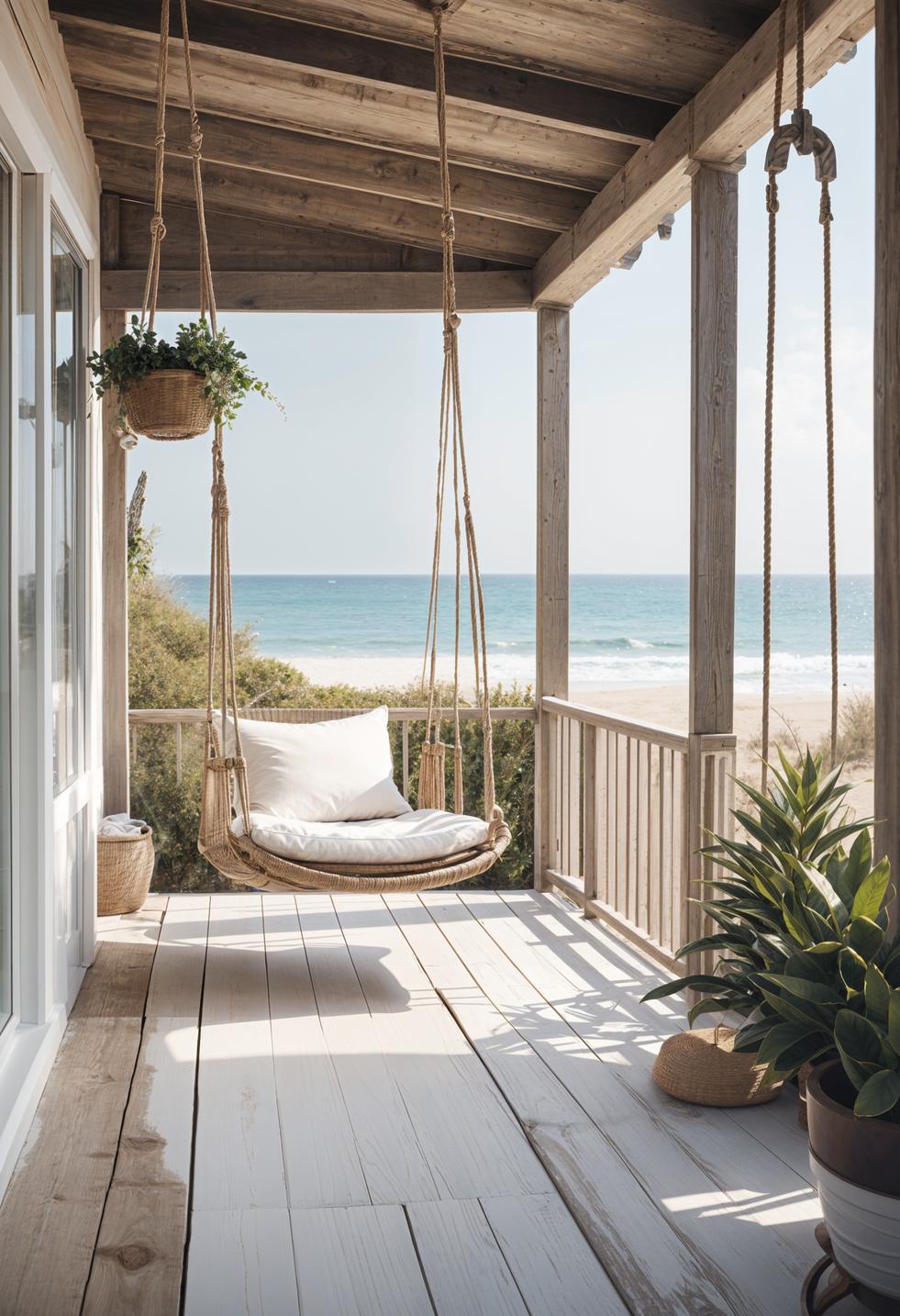 48 Super Cute Dream Room Inspirations for Ultimate Coziness! 60 47. Coastal Veranda with Rope Swings-0