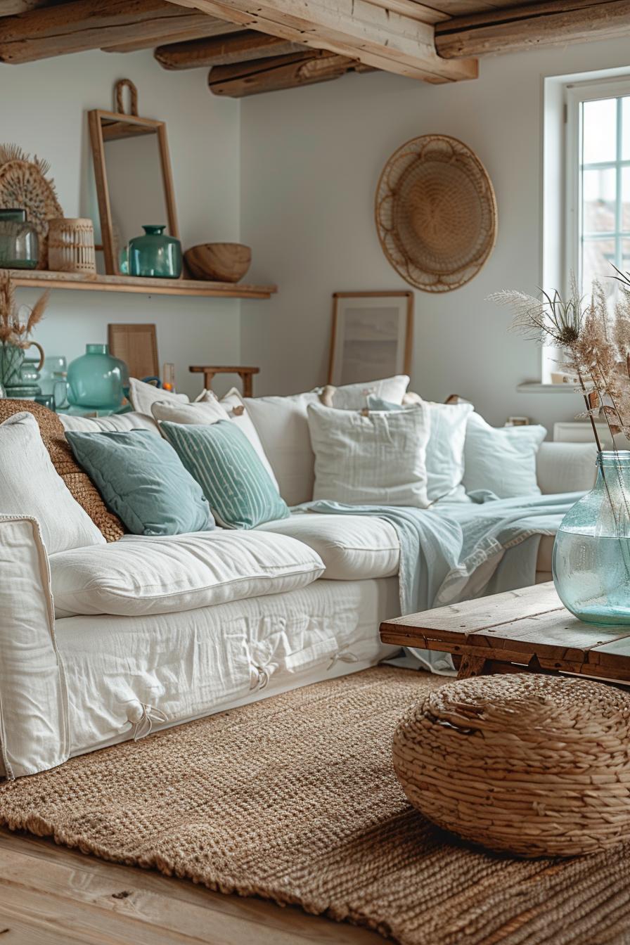 15 breathtaking Boho Coastal living room ideas for a beach house 26 9. Coast mood with an oversized glass-0