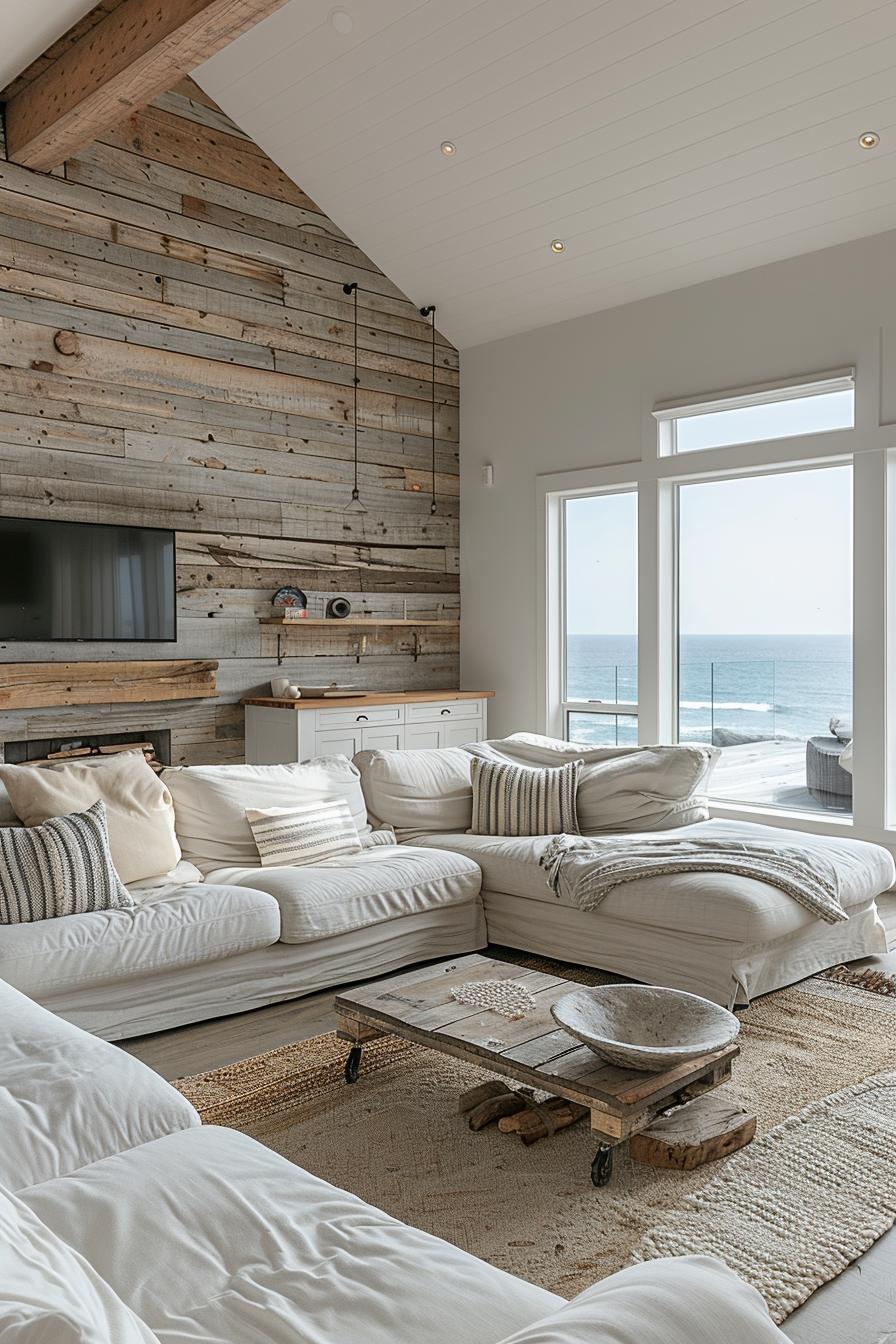 15 chic neutral coasts living room ideas that you will love 33 14. Coast weathered wooden accent wall-0