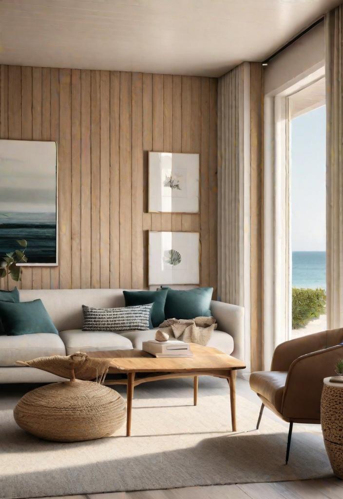 43 Inspiring Coastal Living Room Ideas 44 42. Coastal Wood Paneling Ideas-0