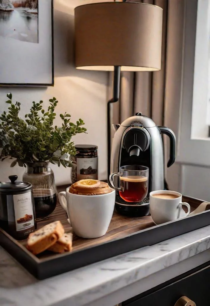30 gemütliche und inspirierende Gästeschlafzimmer Ideen 10 8. Kaffee- und Teestation-0