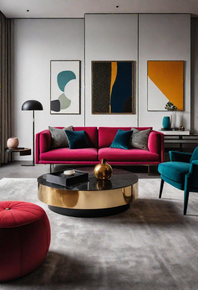 37 Cozy Contemporary Living Room Ideas: Modern Elegance 14 12. Color Blocking in Living Room-0