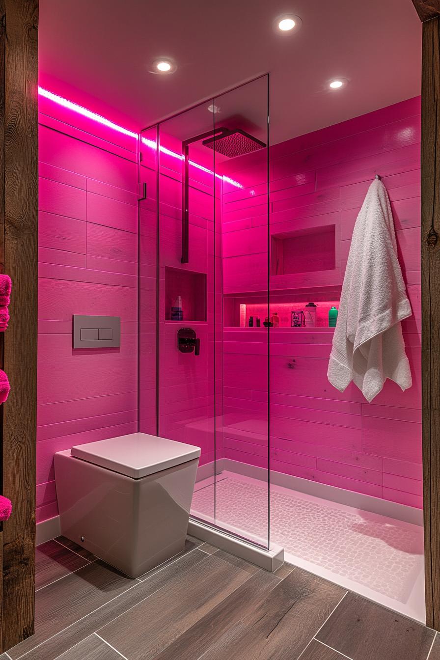 25 Genius tiny bathroom ideas for your makeover 23 7. Colored LED lighting for small bathroom-1