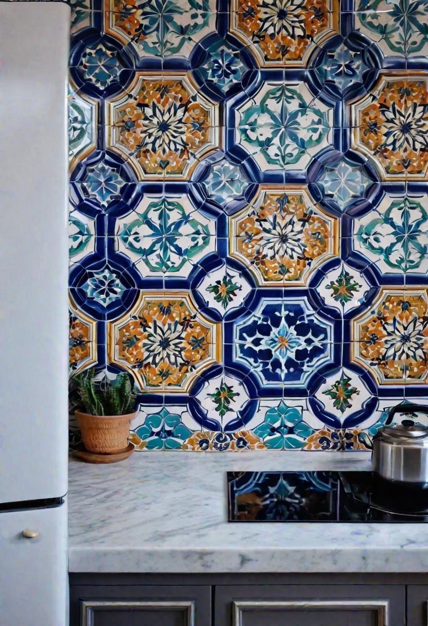 43 Aesthetic Kitchen Ideas to Transform Your Space 29 26. Colorful Moroccan Tile Accent Wall-0