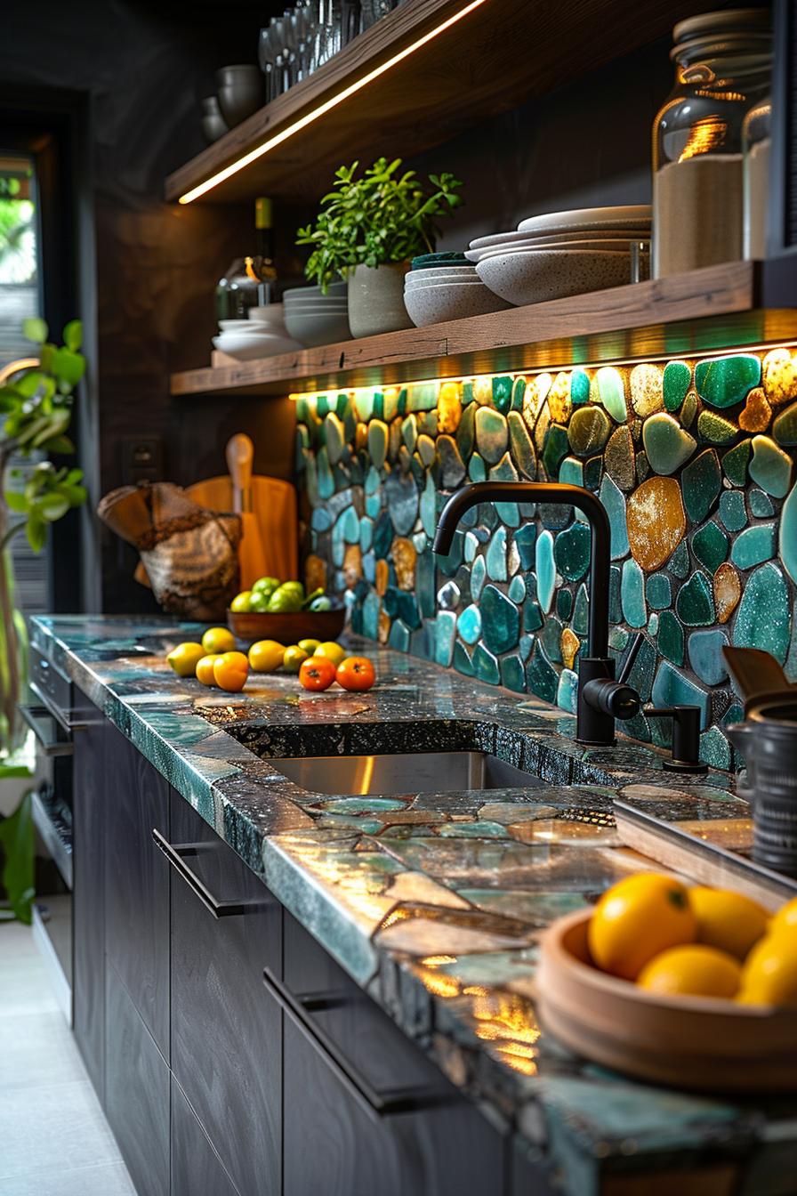 15 unique in the middle of the century modern kitchen ideas 9 3 .. Colorful mosaic backplash Inspiration-0