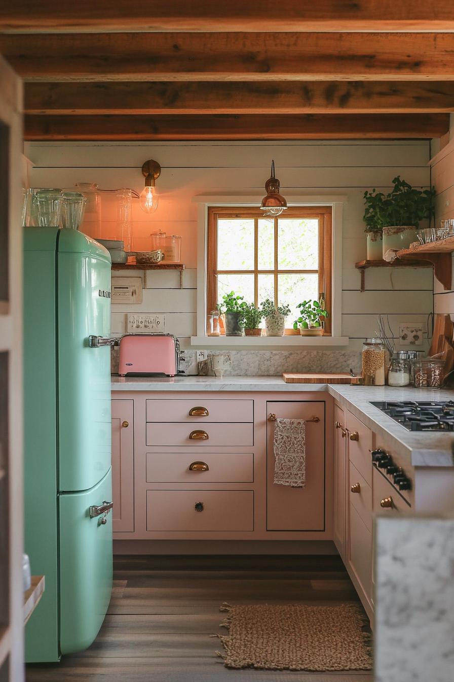 20 Genius tiny kitchen ideas for small apartments 44 14. Colorful retro kitchen appliance-1
