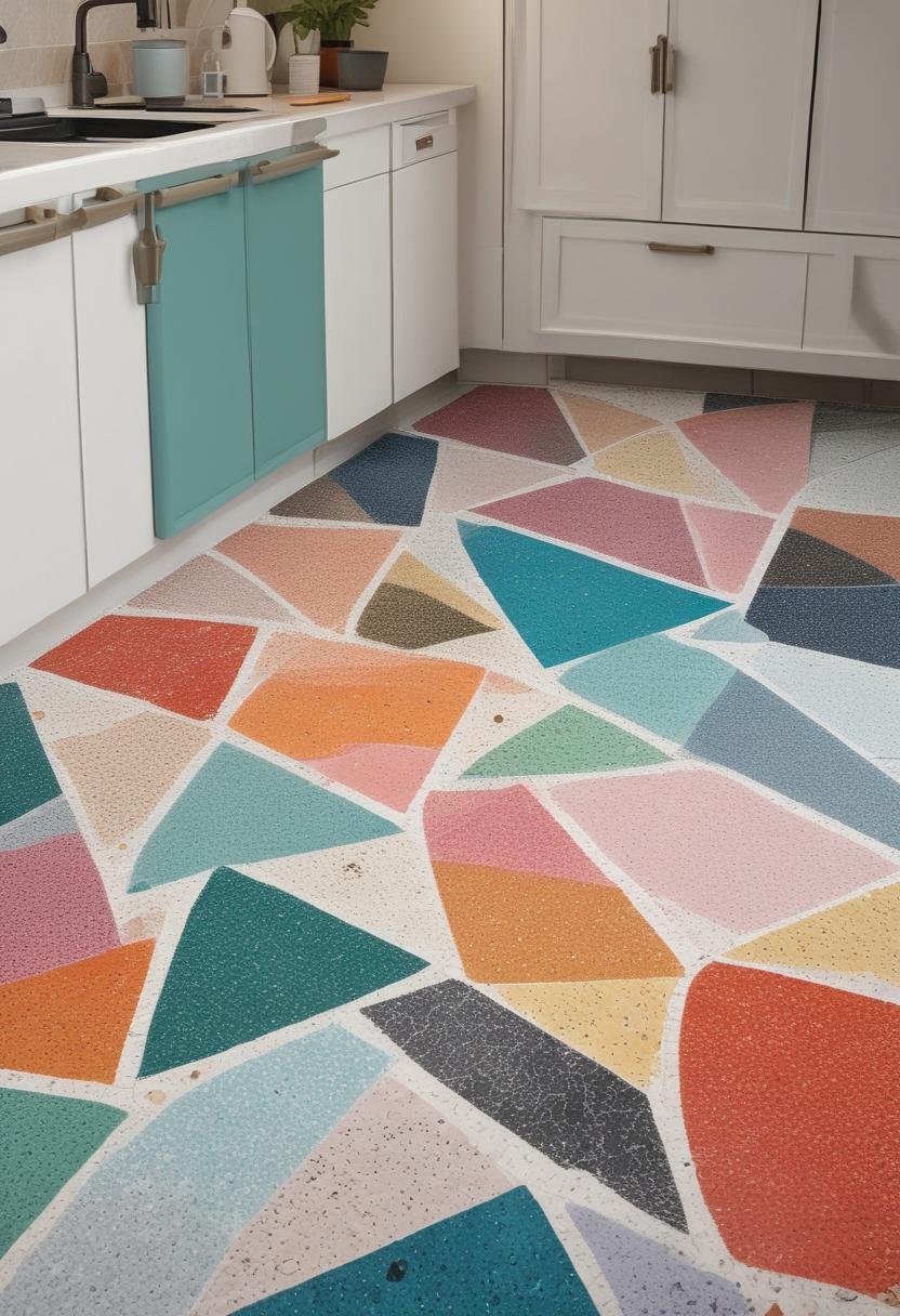 43 Inspiring Kitchen Decor Ideas: Stylish and Functional Accents 57 37. Colorful Terrazzo Flooring Trend-1