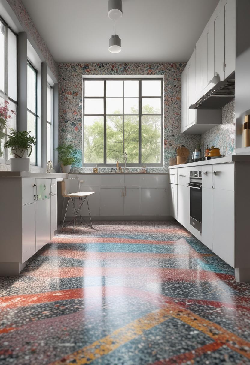 43 Inspiring Kitchen Decor Ideas: Stylish and Functional Accents 58 37. Colorful Terrazzo Flooring Trend-2