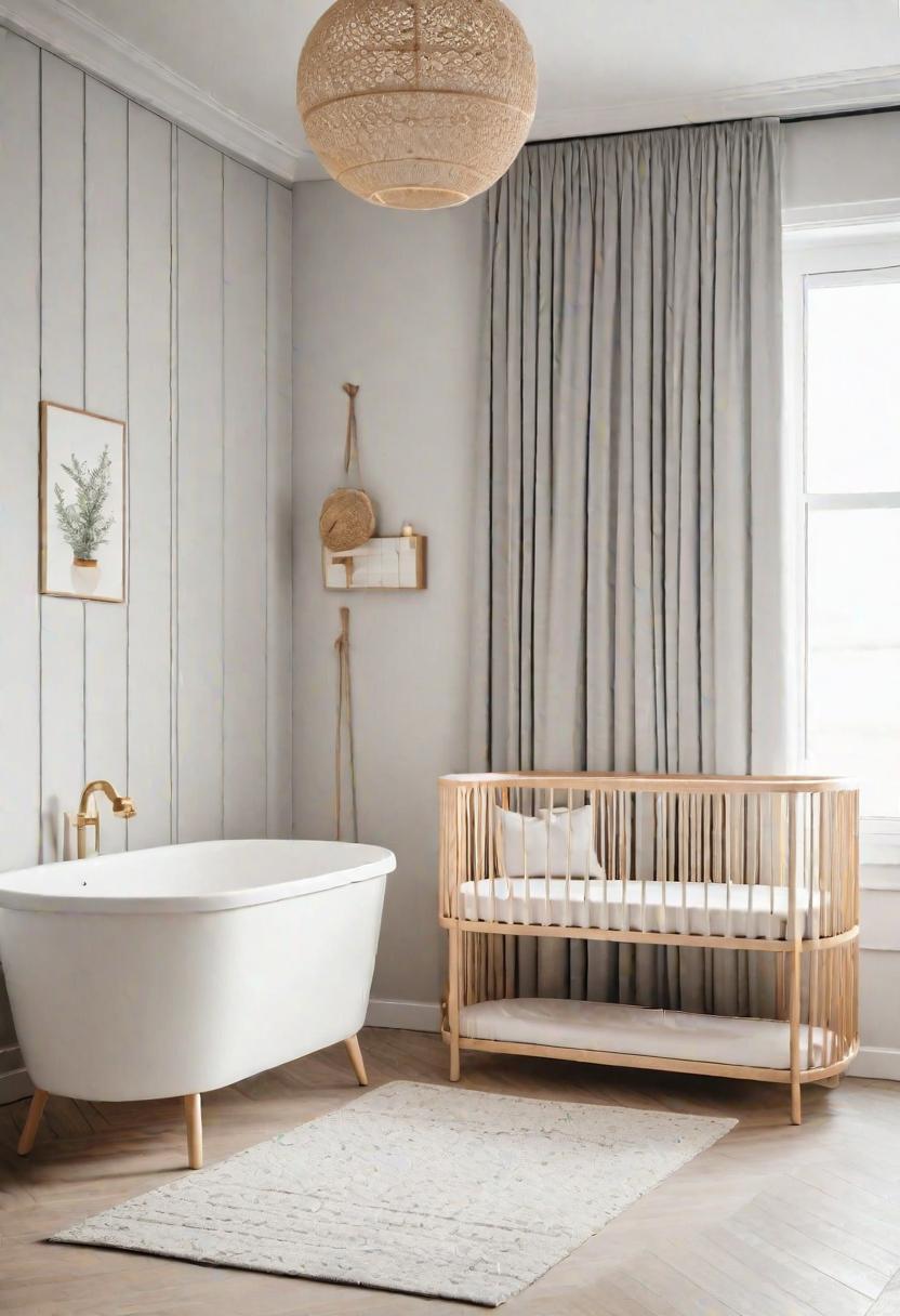 37 Sleek Minimalist Nursery Ideas: Modern, Serene Designs 27 23. Compact Baby Bathtub Solution-0