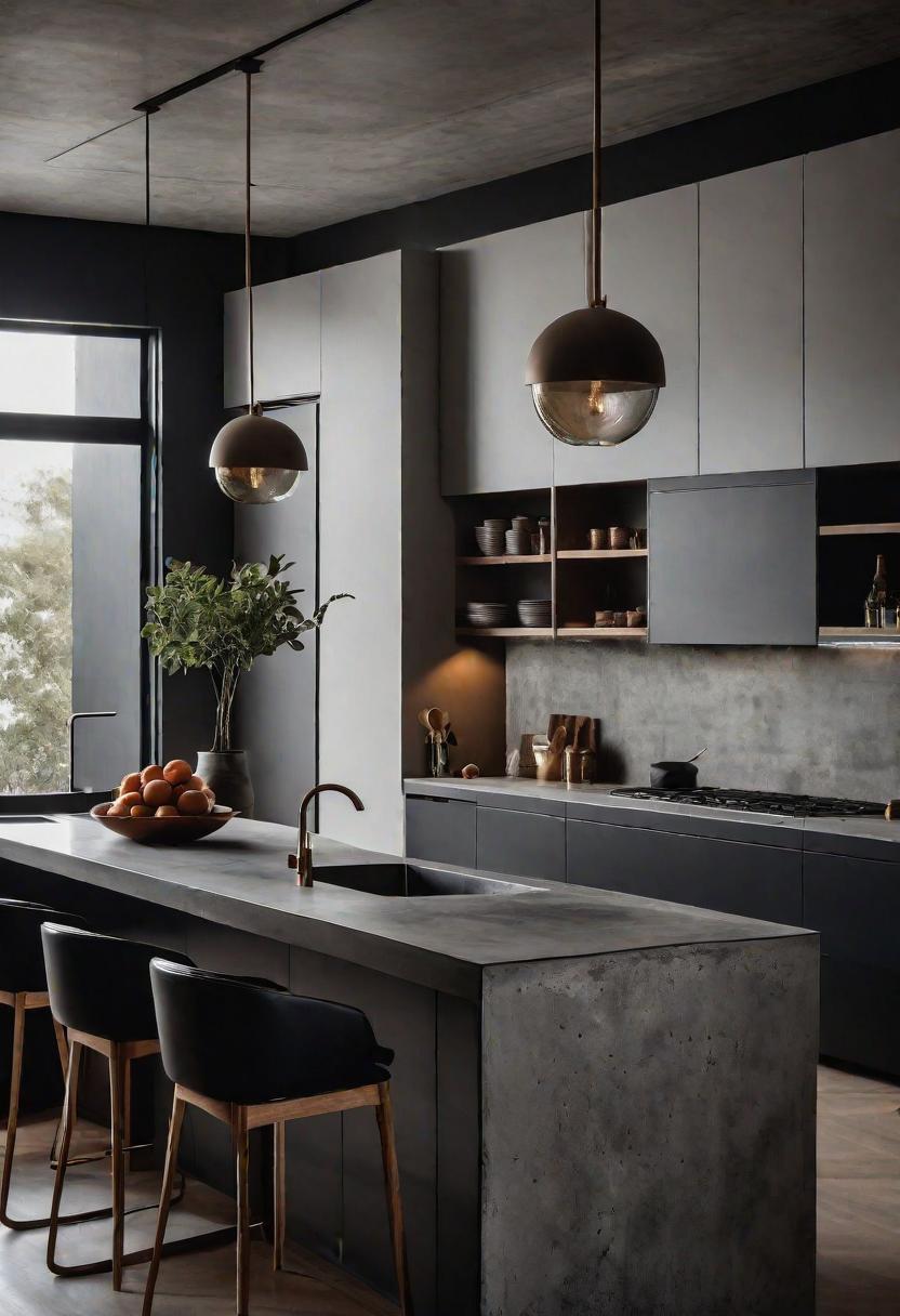 43 Aesthetic Kitchen Ideas to Transform Your Space 22 20. Concrete Countertop Elegance-0