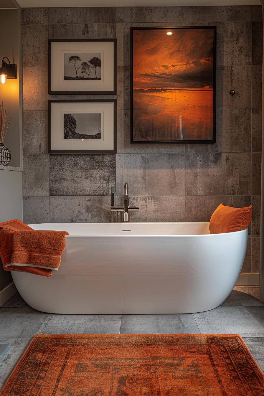 15 chic mid century modern bathroom ideas for timeless elegance 46 15. Concrete and color in bathroom-1
