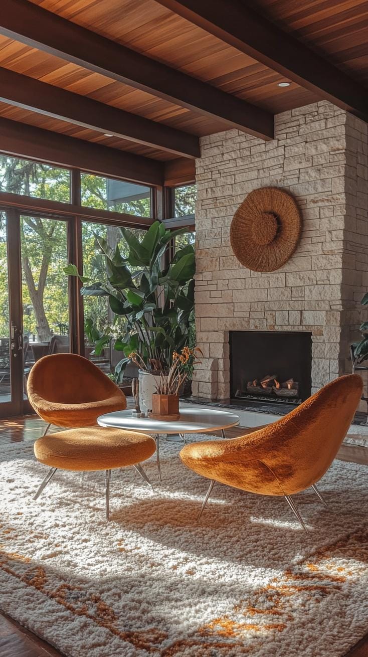 20 breathtaking in the middle of the century of modern fireplace-Makeover ideas 50 20. Contemporary gas use within the original stone facility in the middle of the century