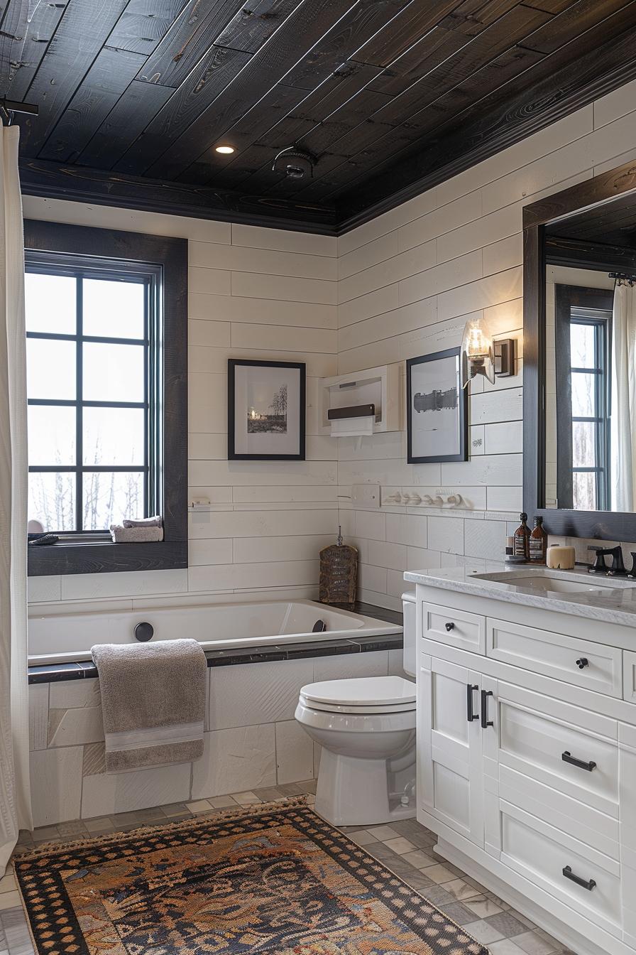 15 beautiful Shiplap bathroom styles to impress your guests 20 9. Contrast in Shiplap Bathroom-0