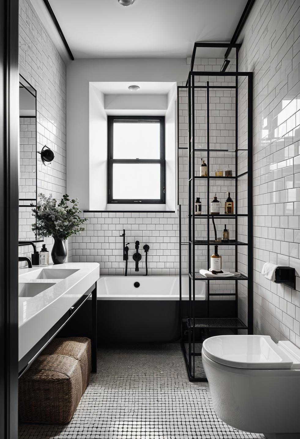 19 breathtaking black and white bathroom designs to inspire them 8 6. Contrasting bathroom design schema-0
